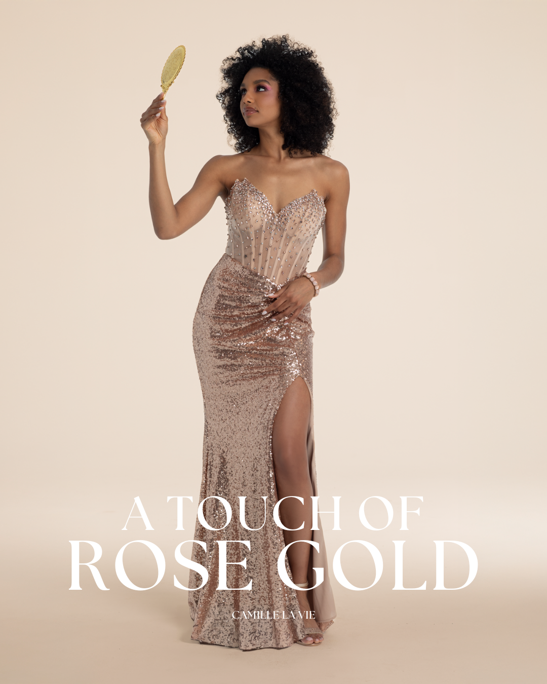 A Dose of Shimmer for Formal: Rose Gold Prom Dresses – Camille La Vie