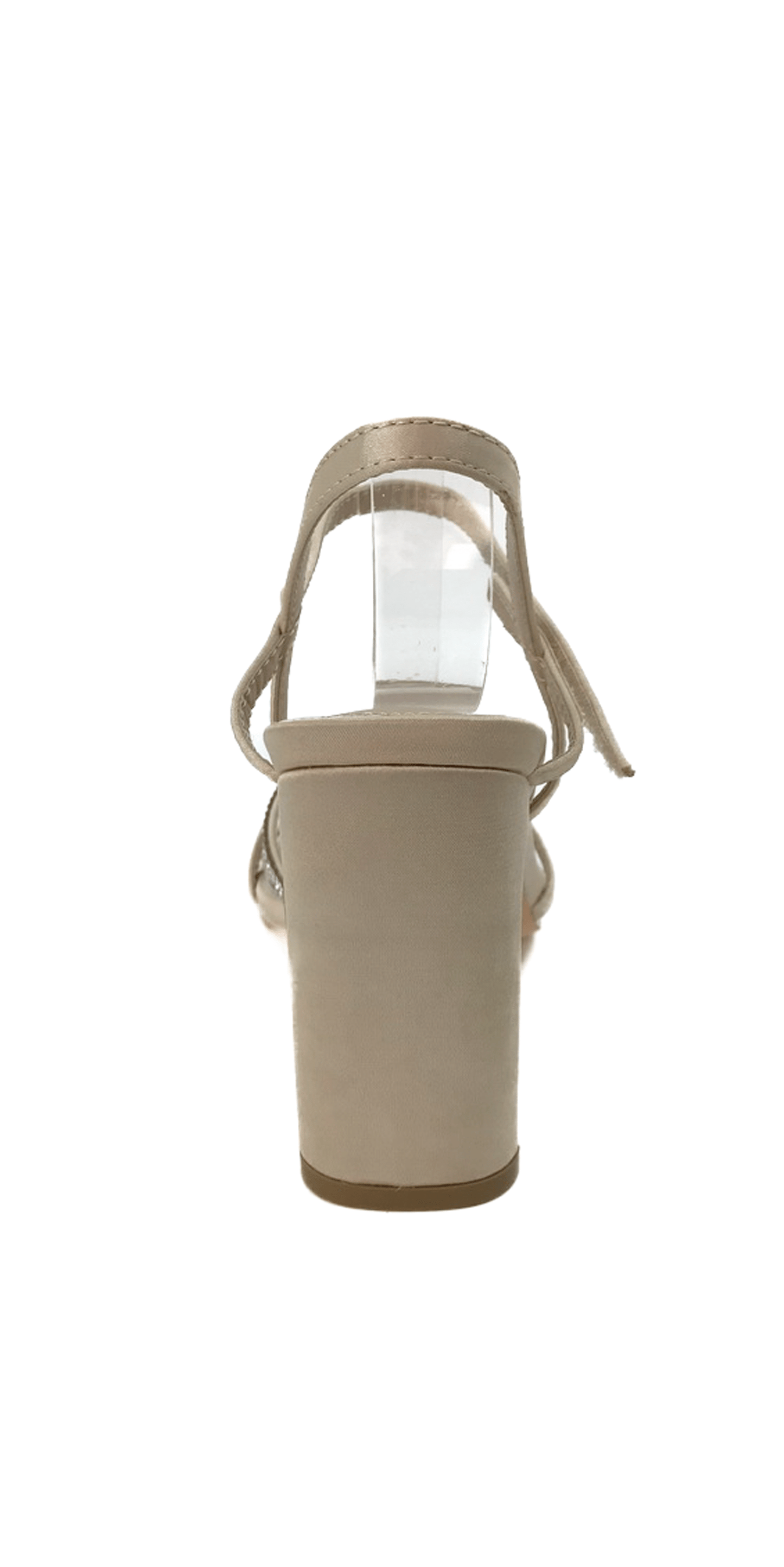 Camille La Vie/ Satin High Heel Ankle Strap Sandal/ Size 5.5 / nude/ back