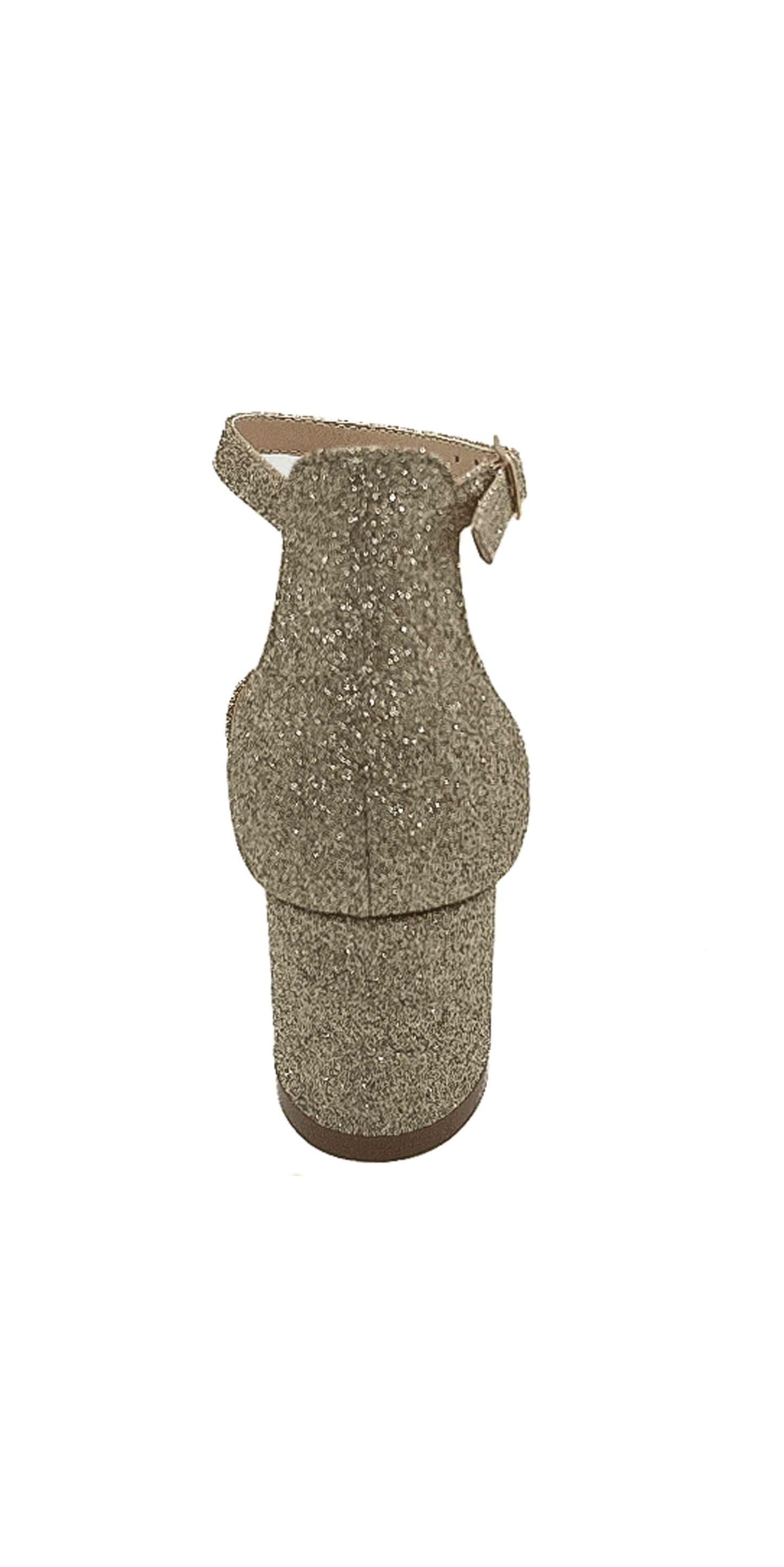 gold/size/6.5/missy/Camille La Vie/Low Heel Glitter Ankle Strap Sandal/back