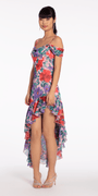 Chiffon Watercolor Tiered Asymmetrical Dress Image 3