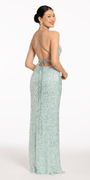 Side Slit Sequin Tie Back Dress Image 4