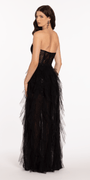 Sweetheart Illusion Corset Trumpet Dress with Mesh Cascades Image 7