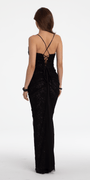Ruched Sequin Lace Up Back Column Dress Image 5