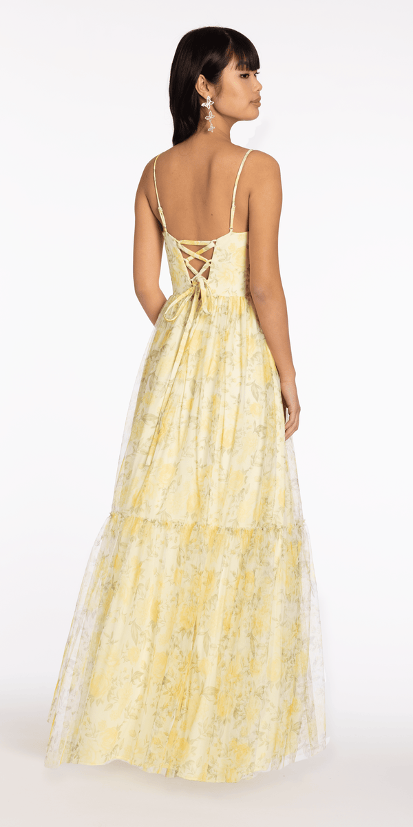 Shop Formal Dress - Sweetheart Mesh Floral Print Ballgown third image