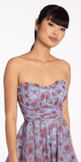 Rose Print Scallop Neck Fit and Flare Dress Image 2