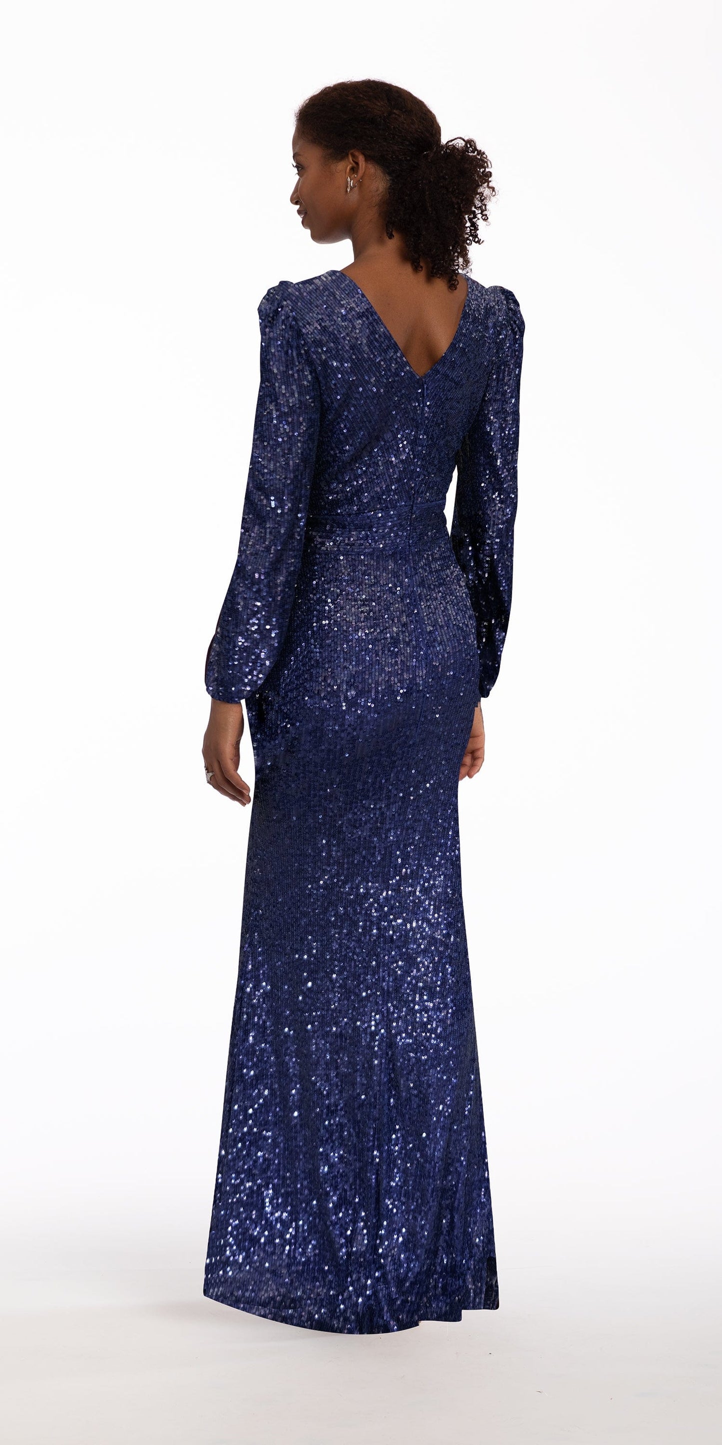 royal-blue Size 4 missy Camille La Vie Long Sleeve Sequin Dress