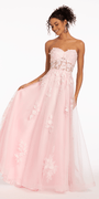 Floral Mesh Applique Corset A-Line Dress Image 13