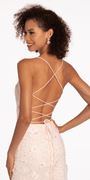 Mesh 3D Butterfly Lace Up Back Sheath Dress Image 5