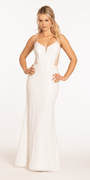 Sequin Embellished Plunge Trumpet Dress with Keyhole Back Image 1