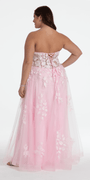 Floral Mesh Applique Corset A-Line Dress Image 11