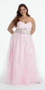 Floral Mesh Applique Corset A-Line Dress Image 10