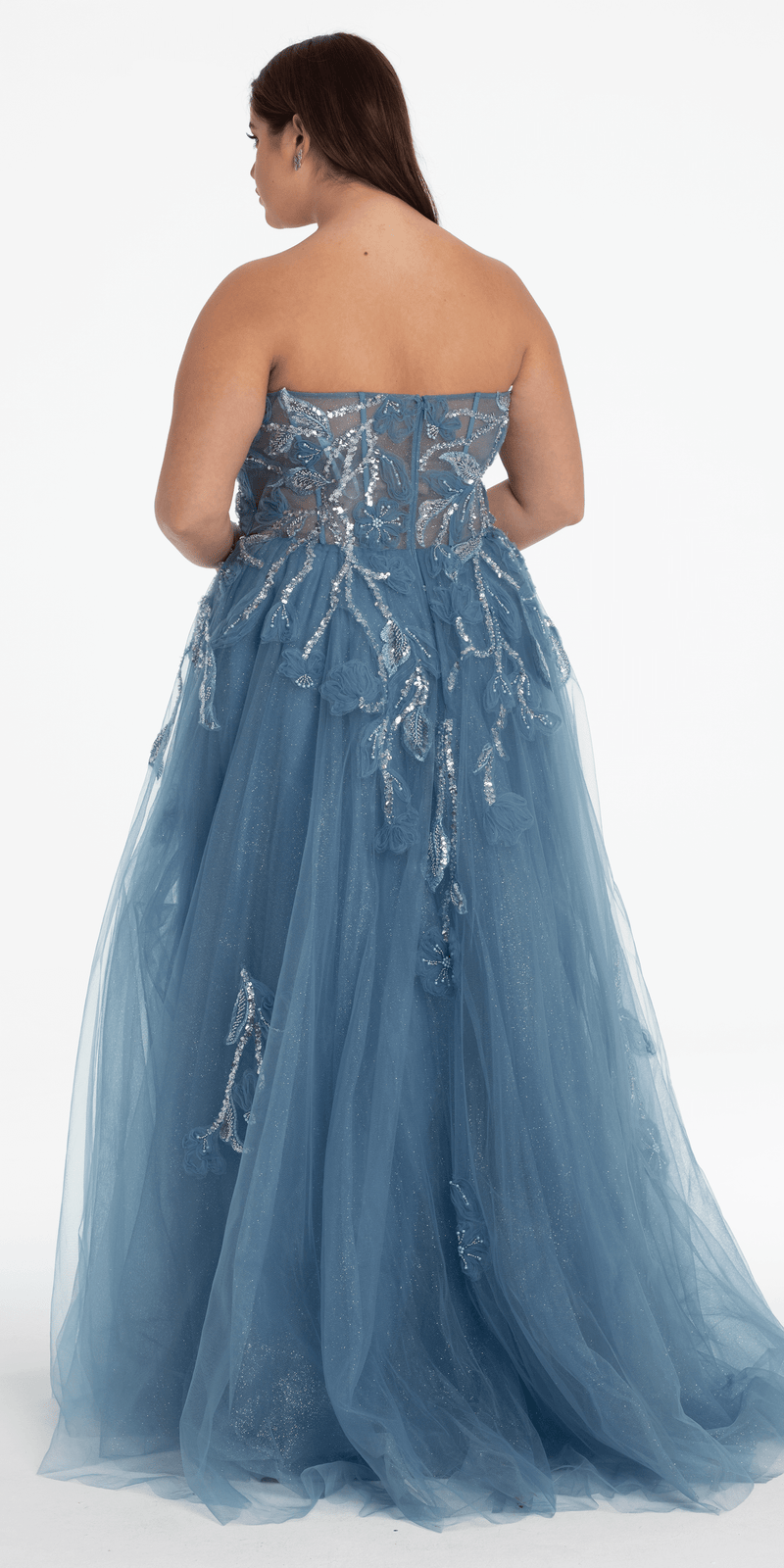 Glitter Tulle Embellished Sweetheart Ballgown Image 6
