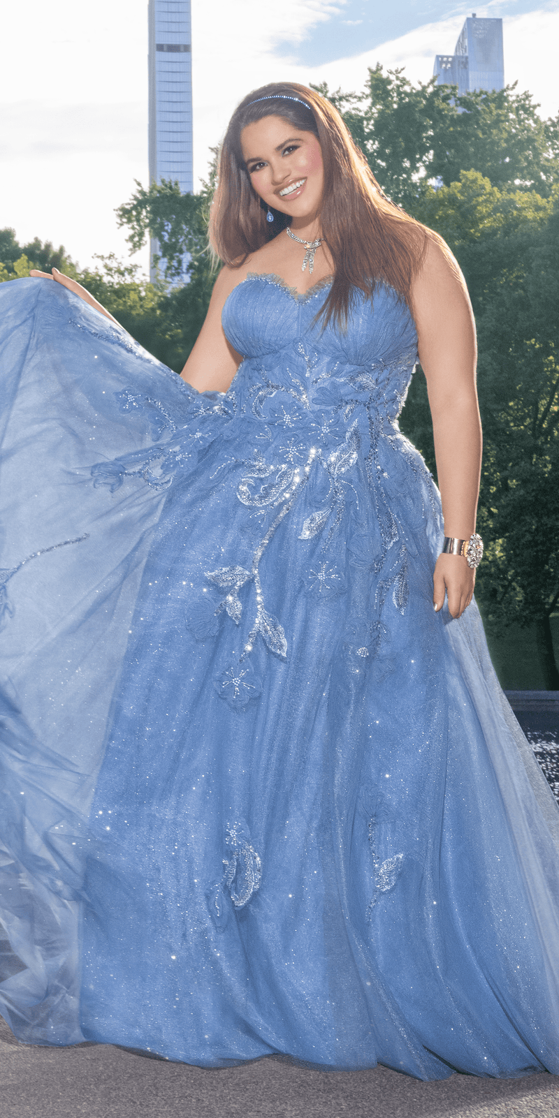 Glitter Tulle Embellished Sweetheart Ballgown Image 1