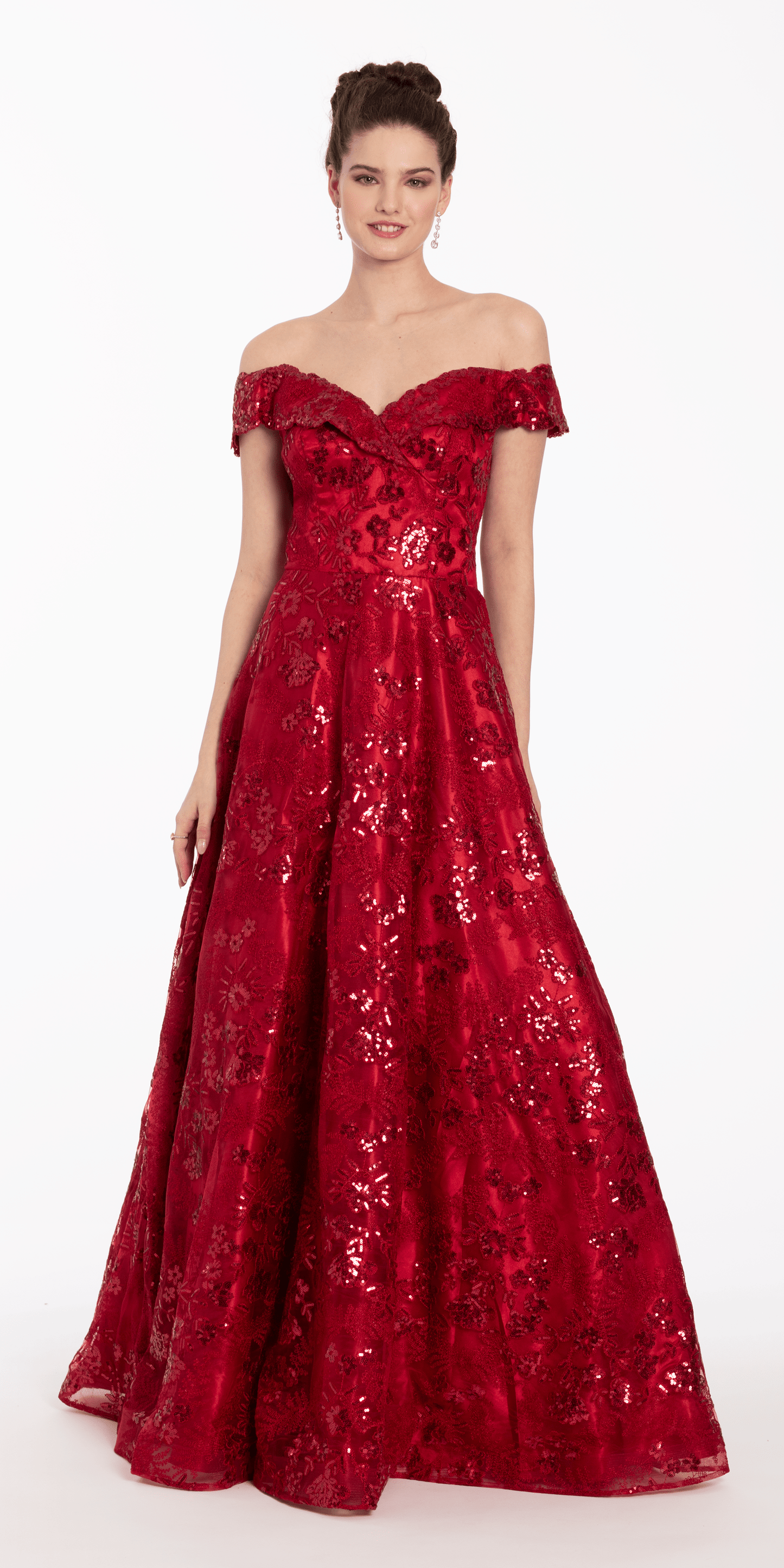 ruby Size 10 missy Camille La Vie Off the Shoulder Floral Embroidered A Line Dress