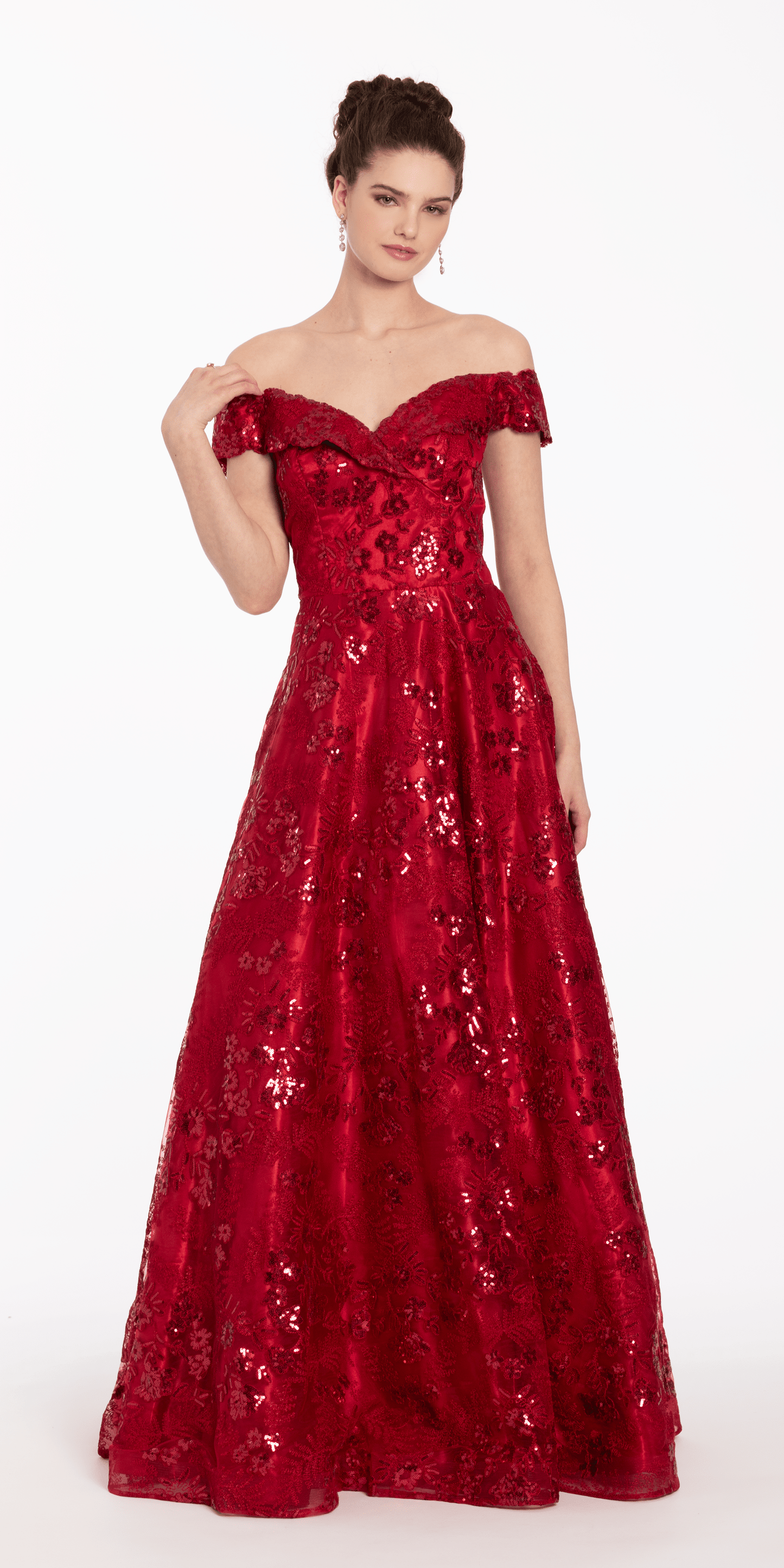 ruby Size 10 missy Camille La Vie Off the Shoulder Floral Embroidered A Line Dress