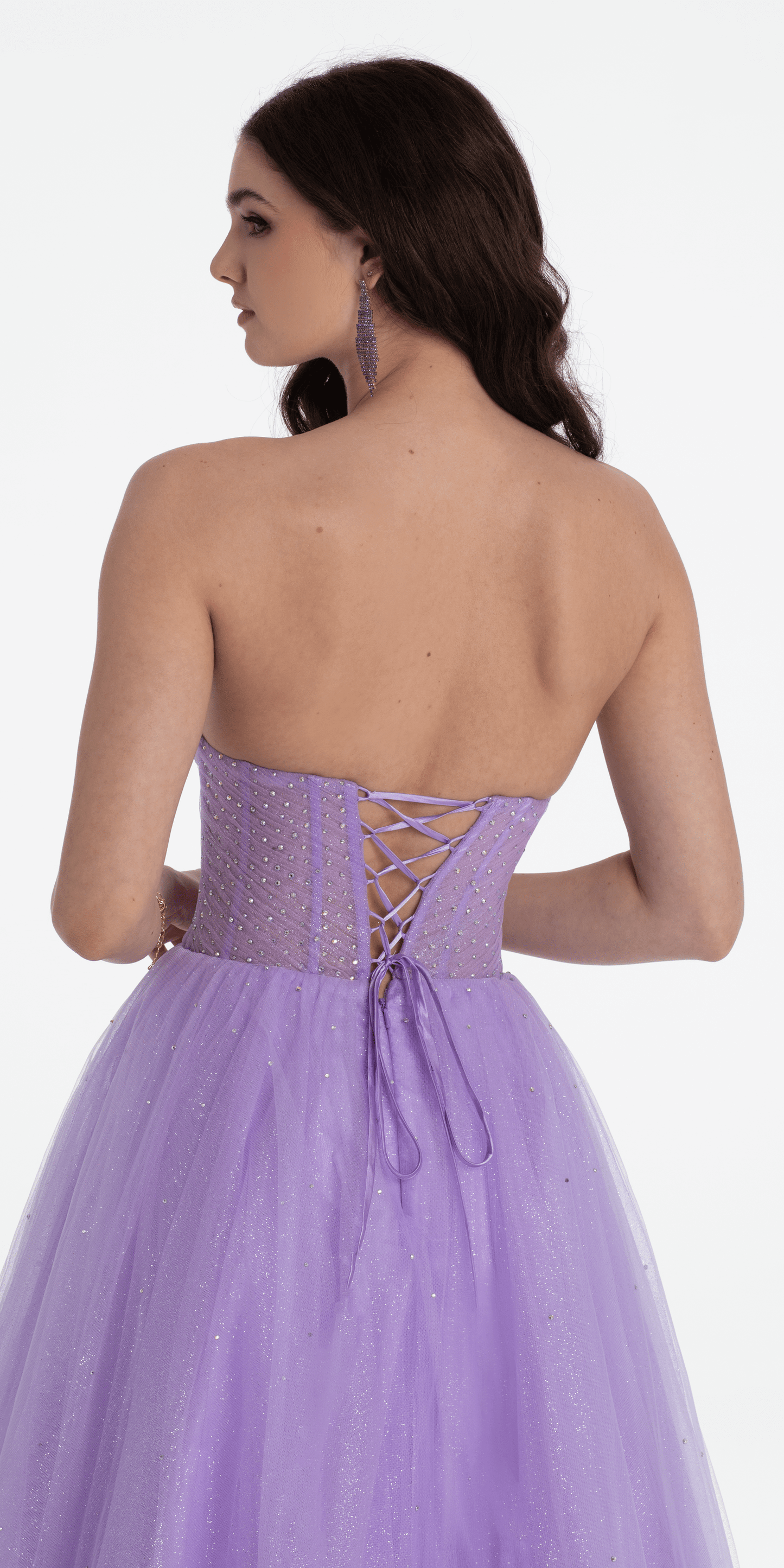 Camille La Vie Sheer Corset Sweetheart Tulle Ballgown