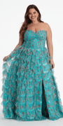 Sweetheart Ruched Print Mesh Tiered A Line Dress Image 8