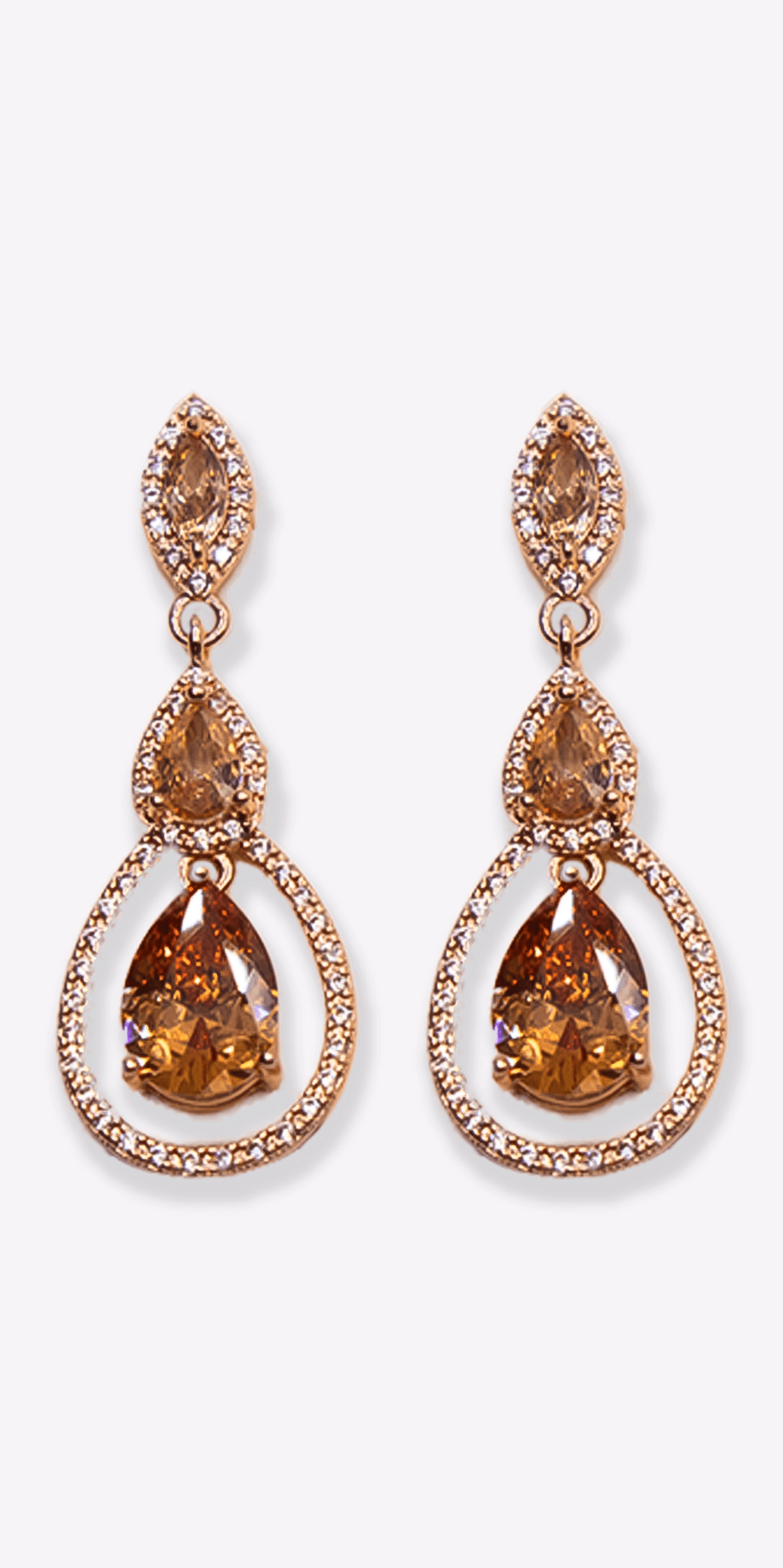 Camille La Vie Tear Drop Halo Cubic Zirconia Earrings
