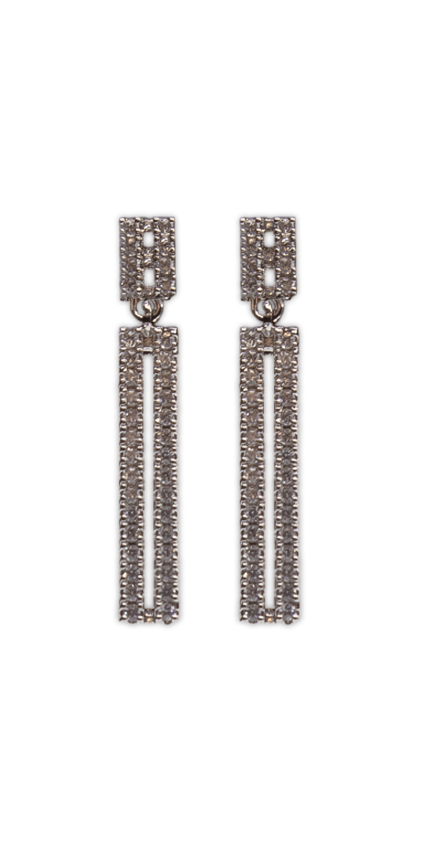 Camille La Vie Lineal Drop Cubic Zirconia Earrings OS / silver