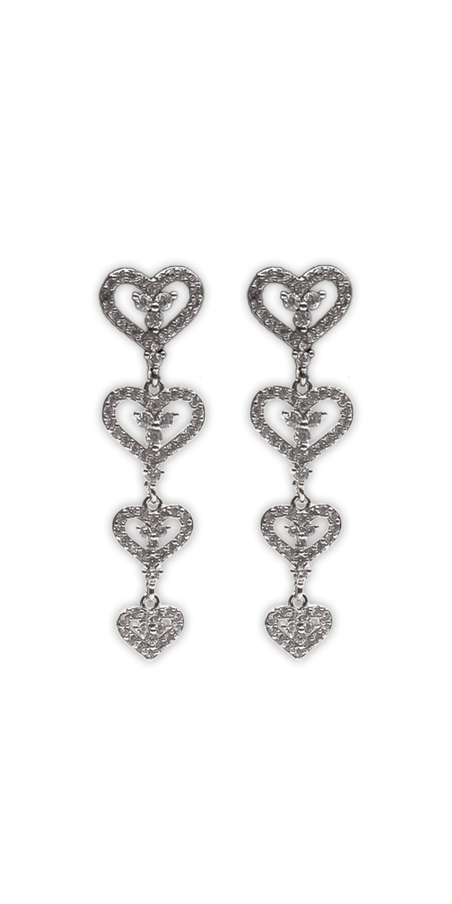 Camille La Vie Open Heart Drop Cubic Zirconia Earrings