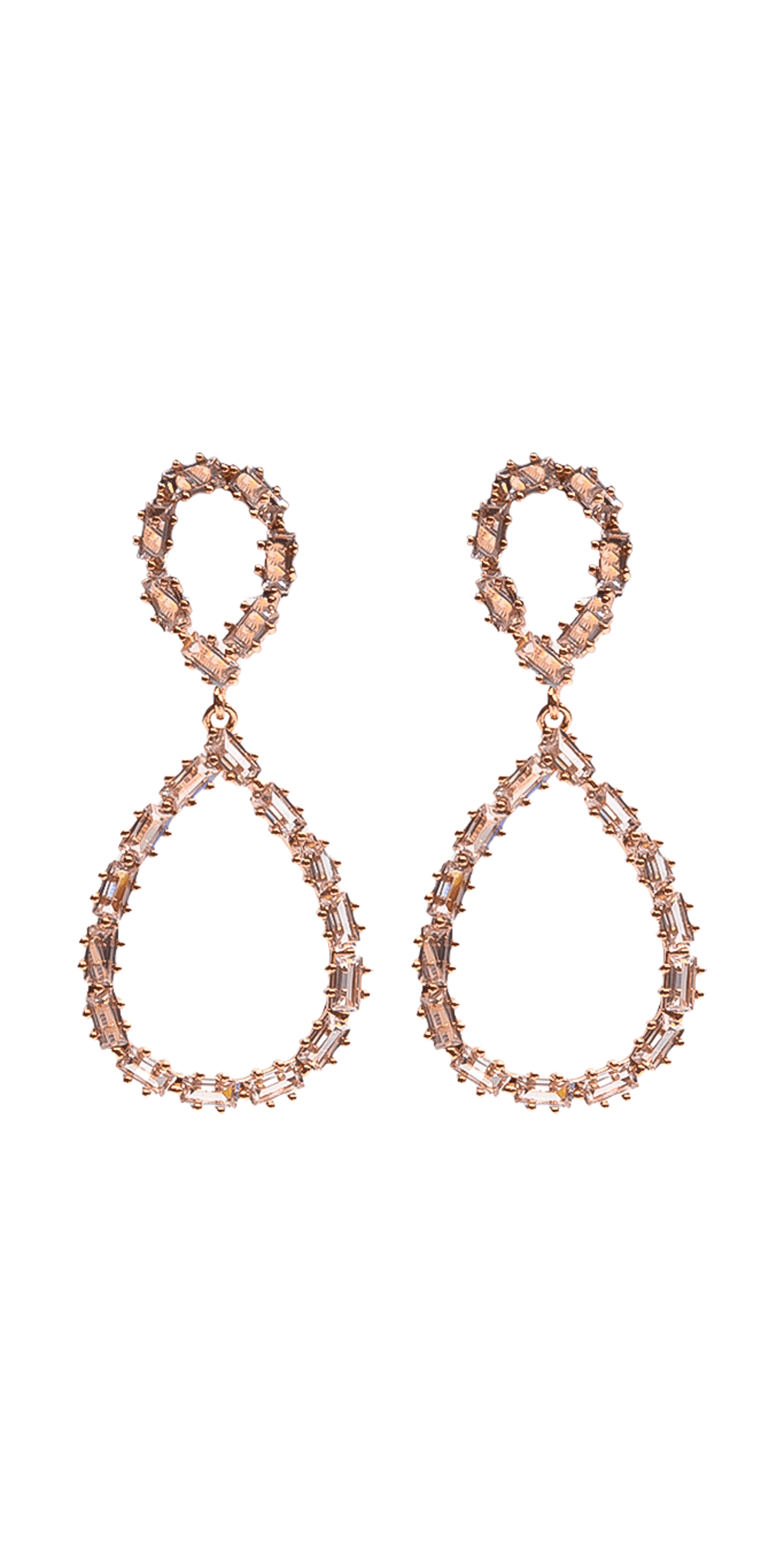 Camille La Vie Open Teardrop Cubic Zirconia Earrings OS / rose-gold
