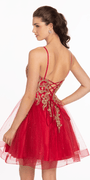 Metallic Embroidered Sweetheart Tulle Fit and Flare Dress Image 4