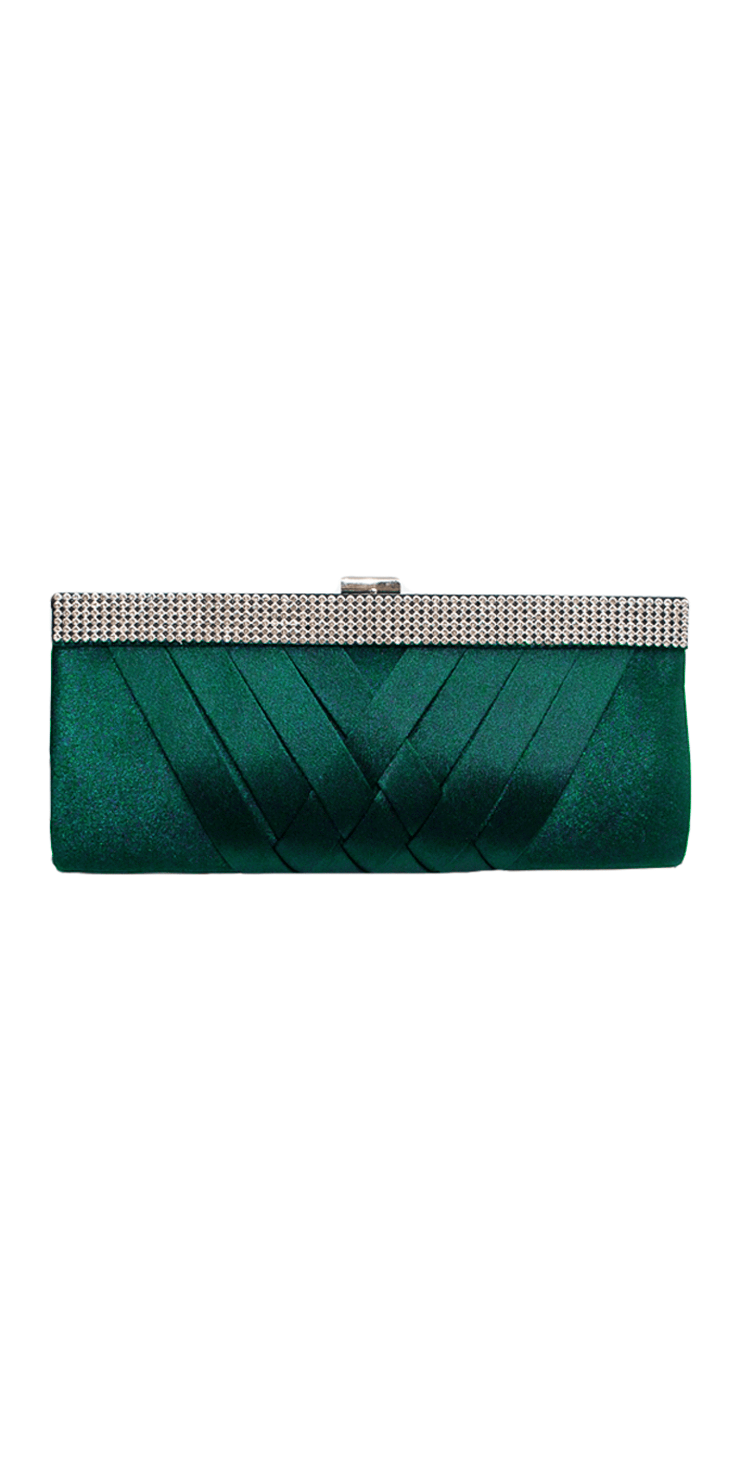 Camille La Vie Crossover Satin Rhinestone Top Closure Handbag OS / emerald
