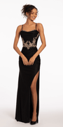 Glitter Knit Lace Up Back Dress with Side Slit Image 6