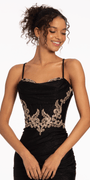 Glitter Knit Lace Up Back Dress with Side Slit Image 5