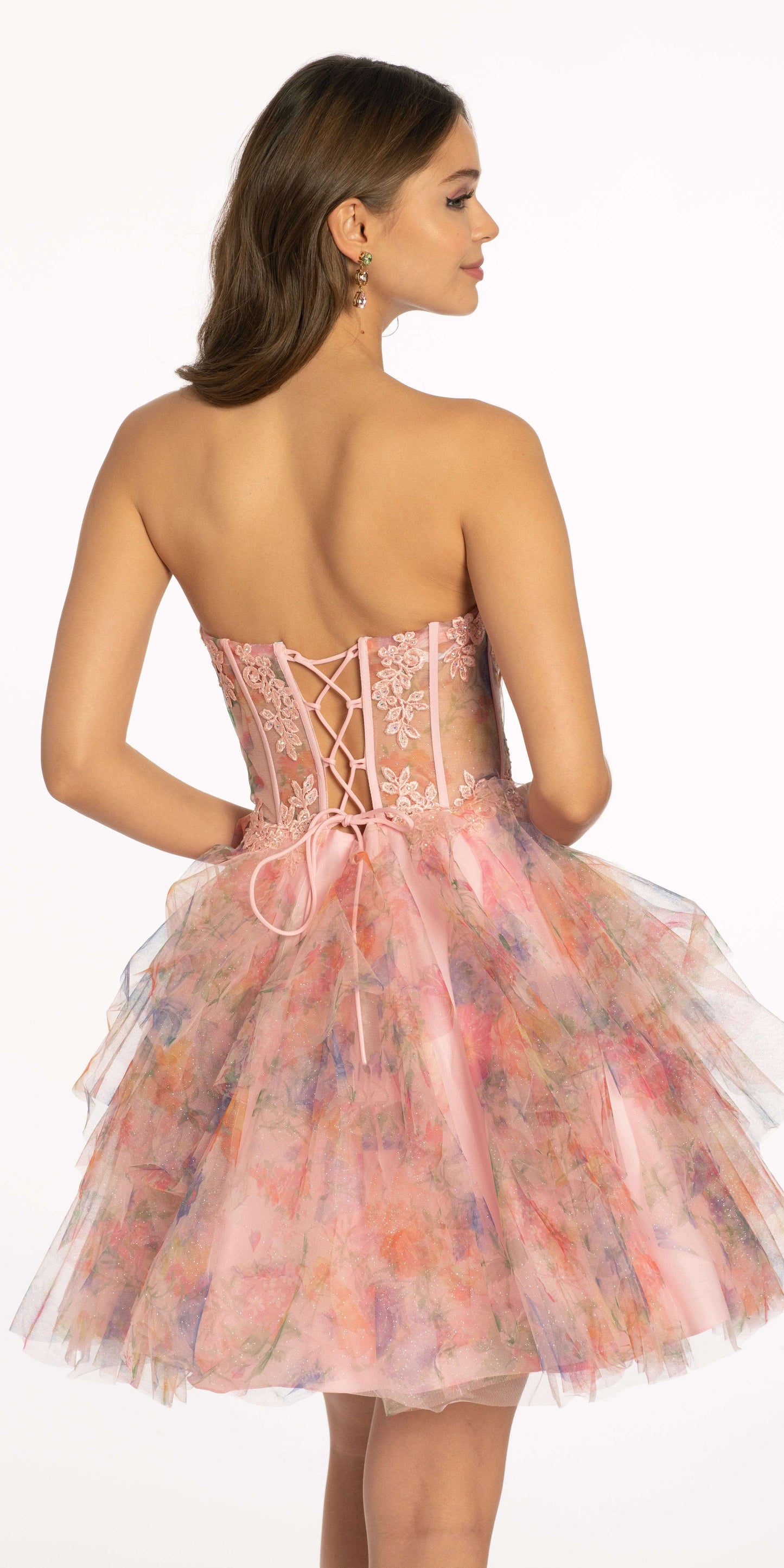 coral/size/0/missy/Camille La Vie/Sweetheart Embroidered Mesh Floral Tiered Fit and Flare Dress/back