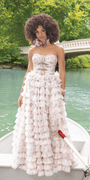 Sweetheart Triple Rose Peek-a-Boo Floral Mesh Tiered Ballgown Image 1