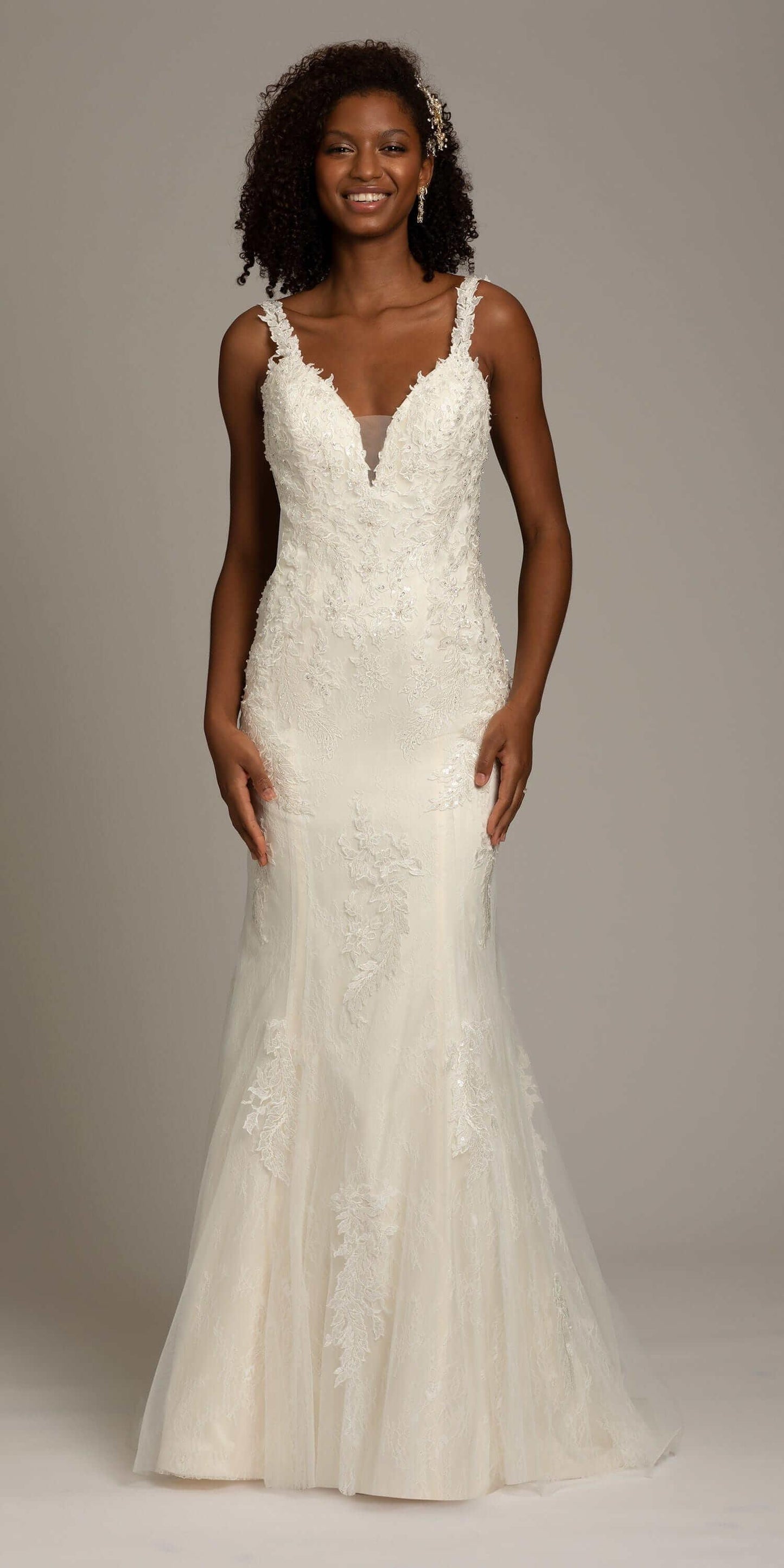 ivory-nude/size/4/missy/ Camille La Vie/Illusion Scoop Back Embroidered Mermaid Dress /front