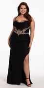 Glitter Knit Lace Up Back Dress with Side Slit Image 10