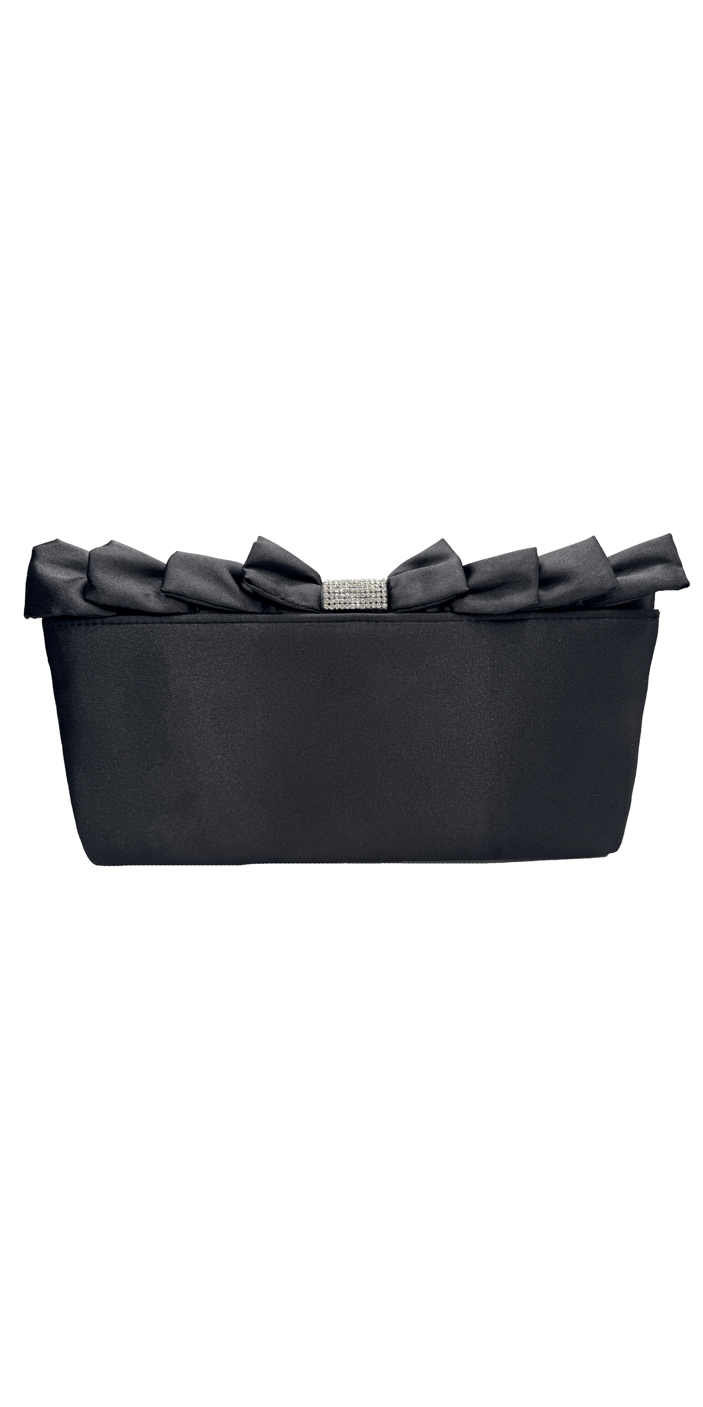 black/size/OS/Camille La Vie/Satin Ruffle Full Flap Handbag with Rhinestone Detail/back