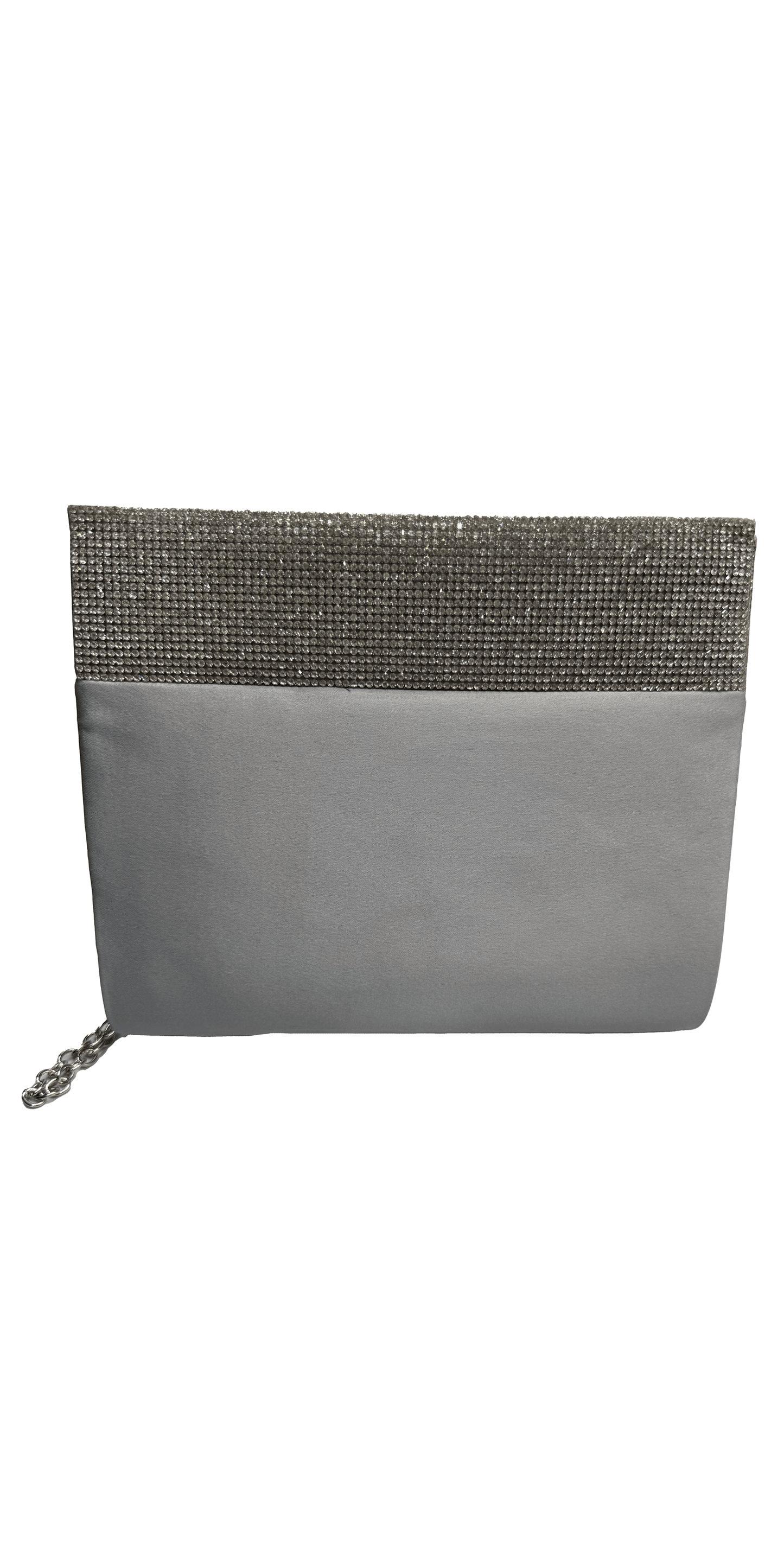 Camille La Vie Satin Iridescent Rhinestone Border Top Handbag OS / silver