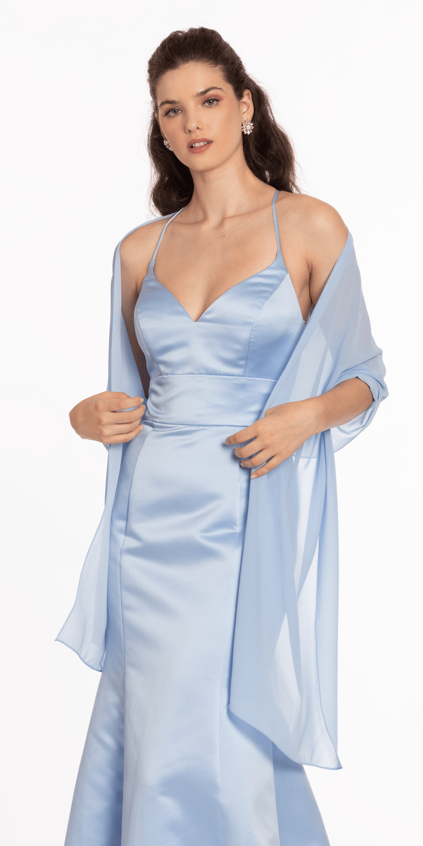 Camille La Vie /Chiffon Shawl/missy /size /os light blue /alt