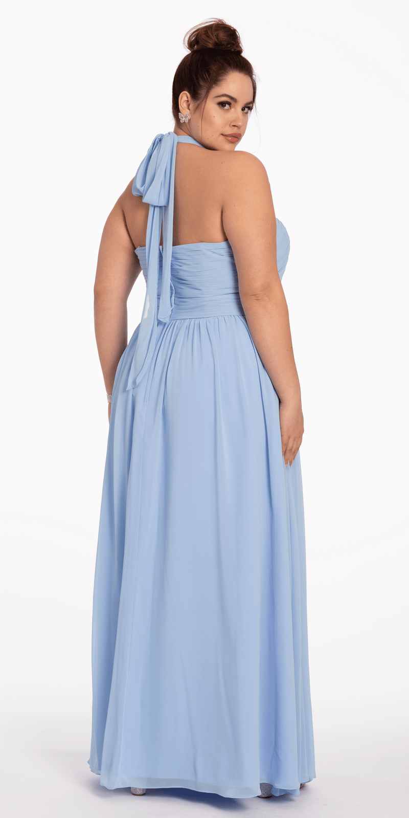 Tie Neck Halter Dress - Plus Image 3