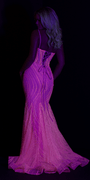 Glitter Glow in the Dark Swirl Sweetheart Corset Mermaid Dress with Godets Image 4