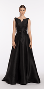 Mikado Embellished Bateau Neck A Line Dress with Pockets Image 4