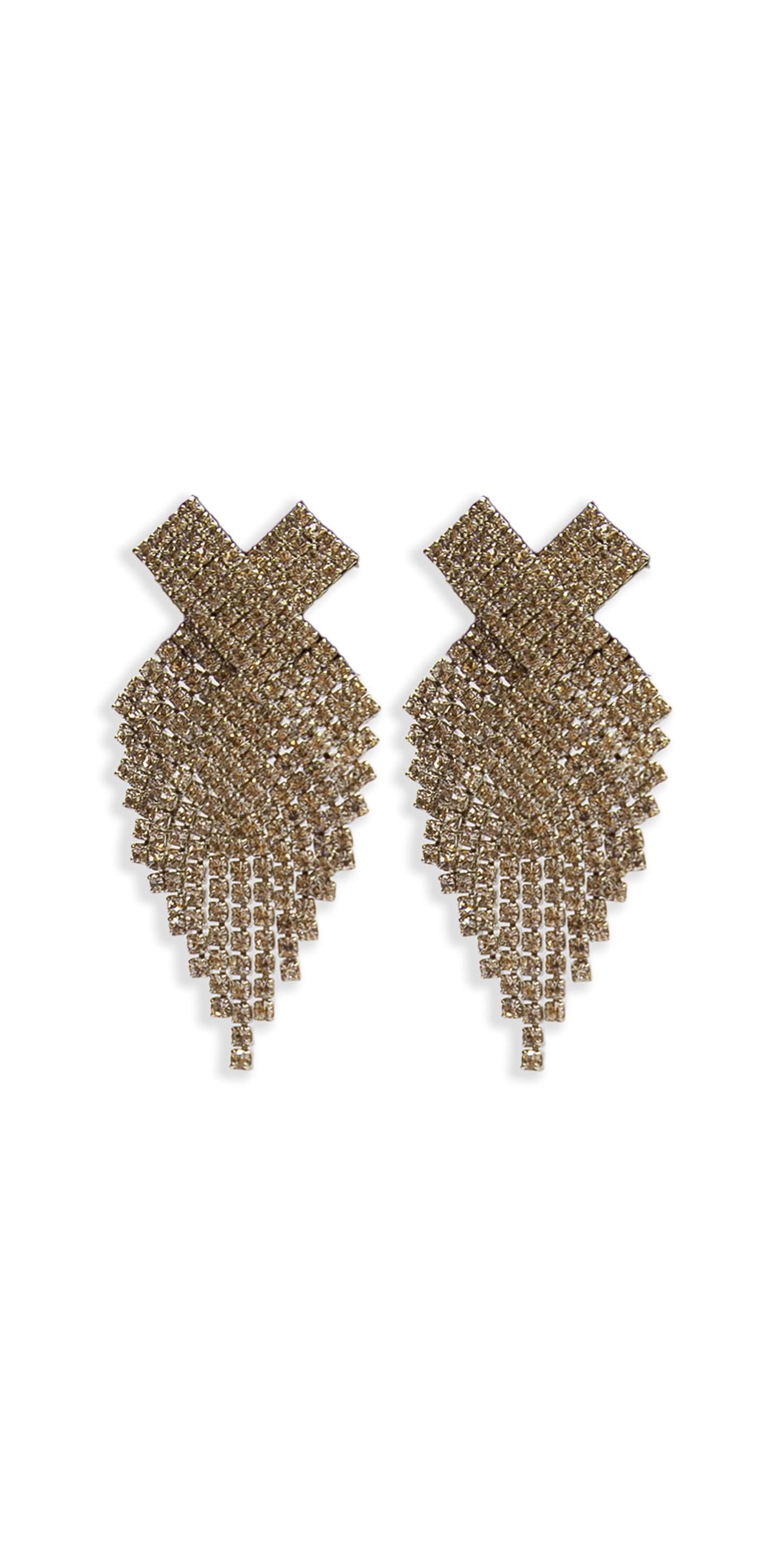 Camille La Vie X Rhinestone Graduated Earrings OS / gold