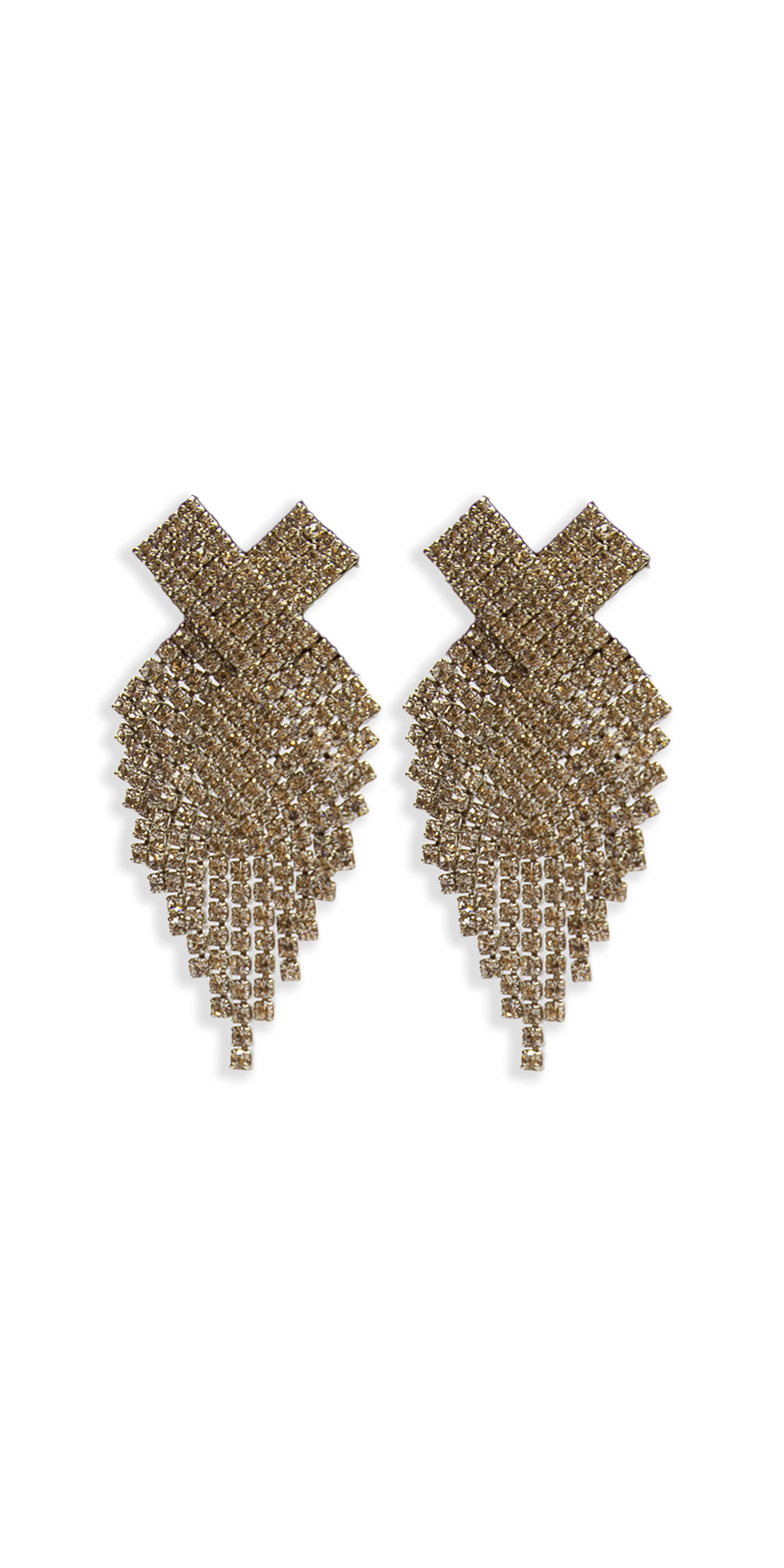 Camille La Vie/ X Rhinestone Graduated Earrings/ Size OS / gold/front