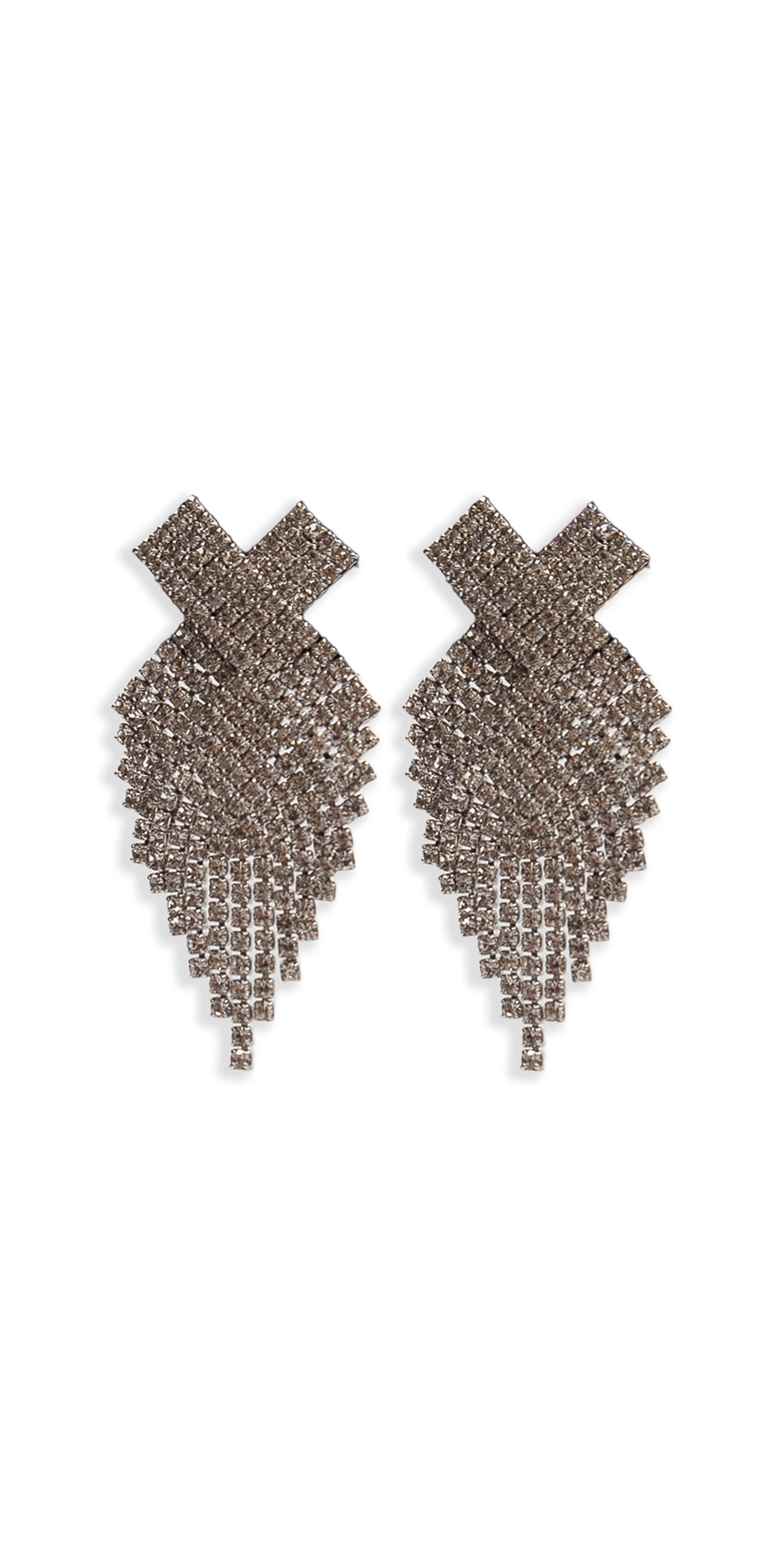 Camille La Vie X Rhinestone Graduated Earrings OS / silver