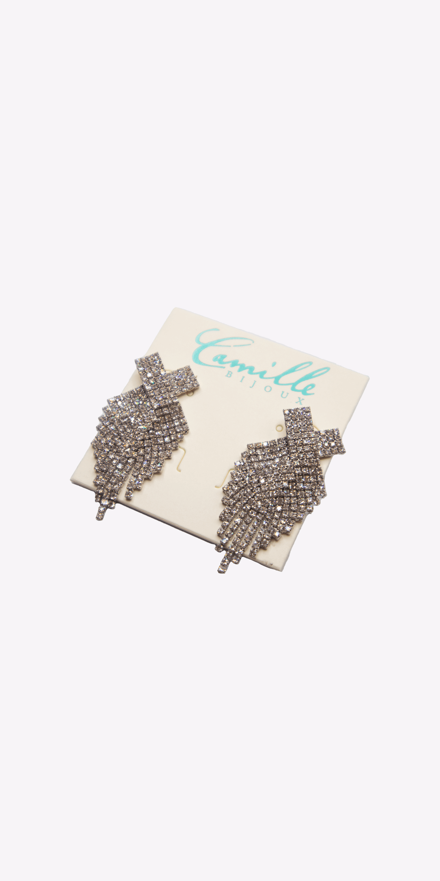 Camille La Vie/ X Rhinestone Graduated Earrings/ Size OS/ Silver/ Alt 2