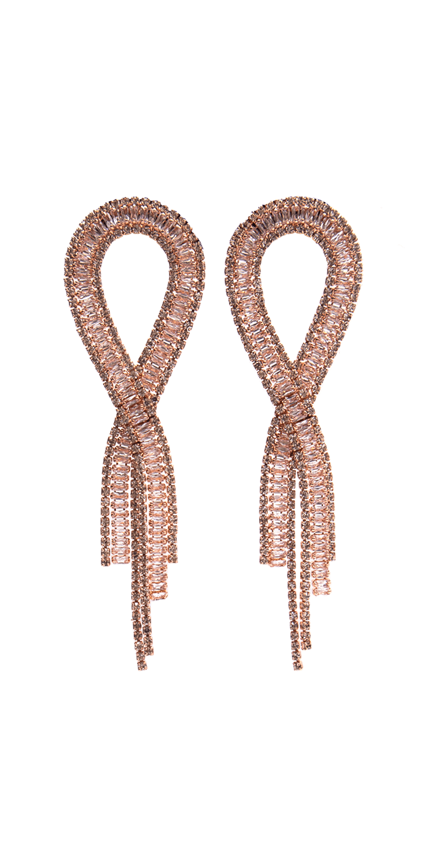 Camille La Vie/ Triple Row Infinity Cubic Zirconia Earrings/Size OS / rose-gold/ front