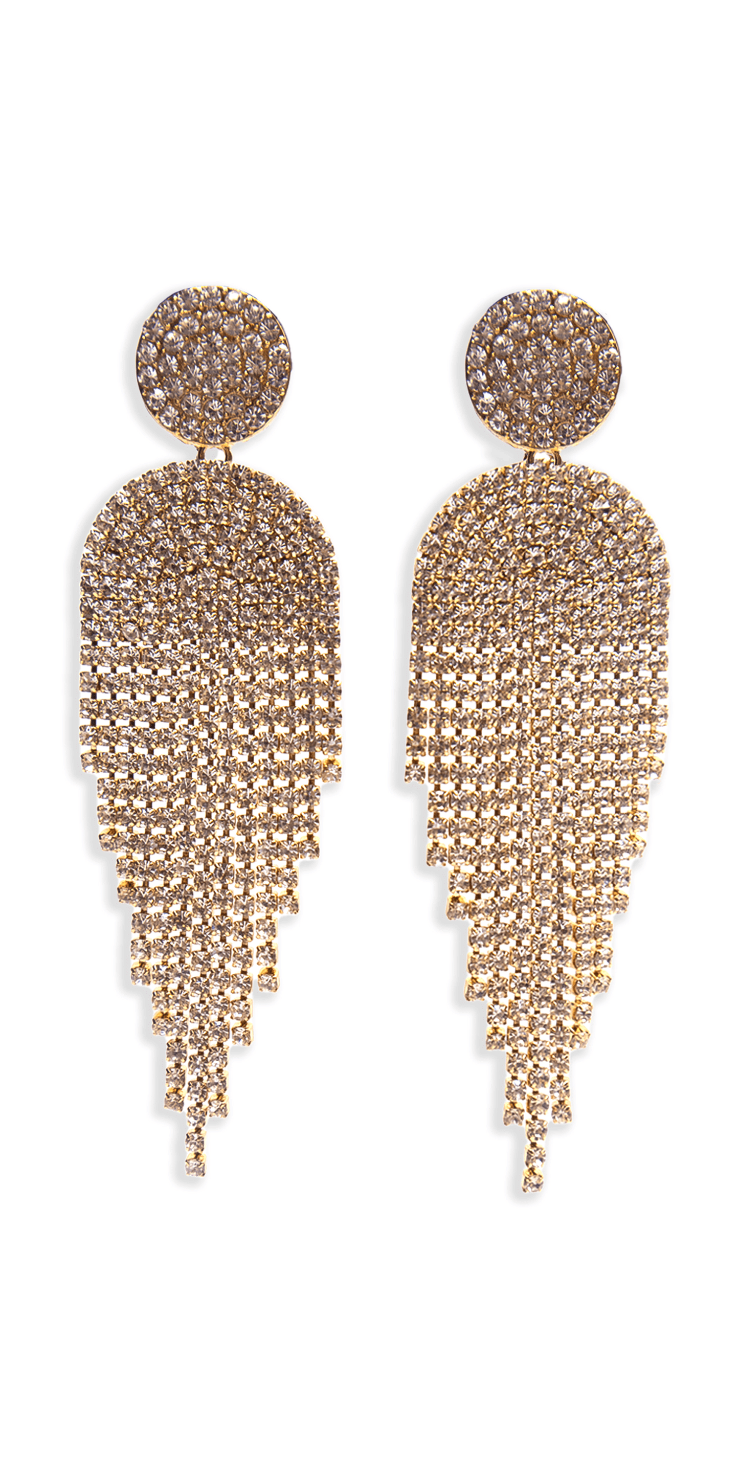 Camille La Vie Button Post Graduated Rhinestone Earrings OS / gold