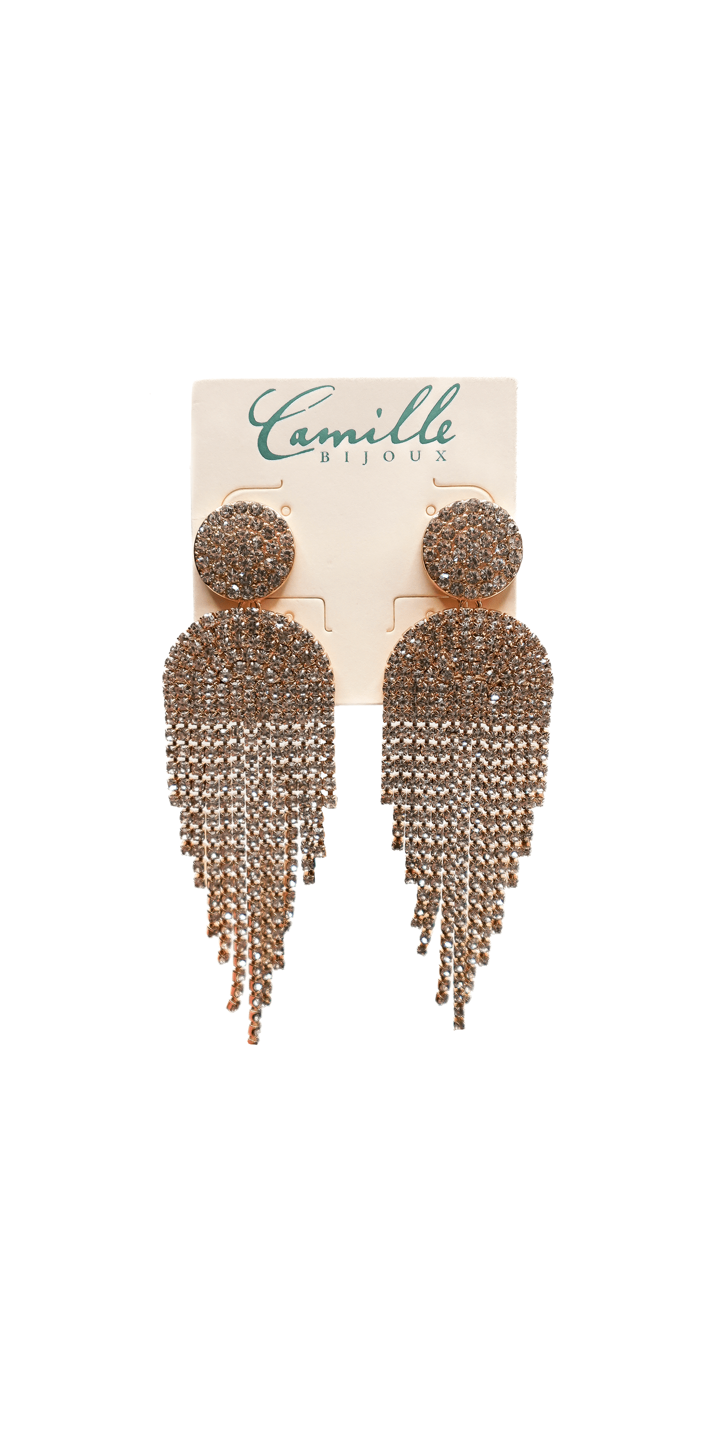 Camille La Vie /Button Post Graduated Rhinestone Earrings/ Size OS/ Gold/Alt