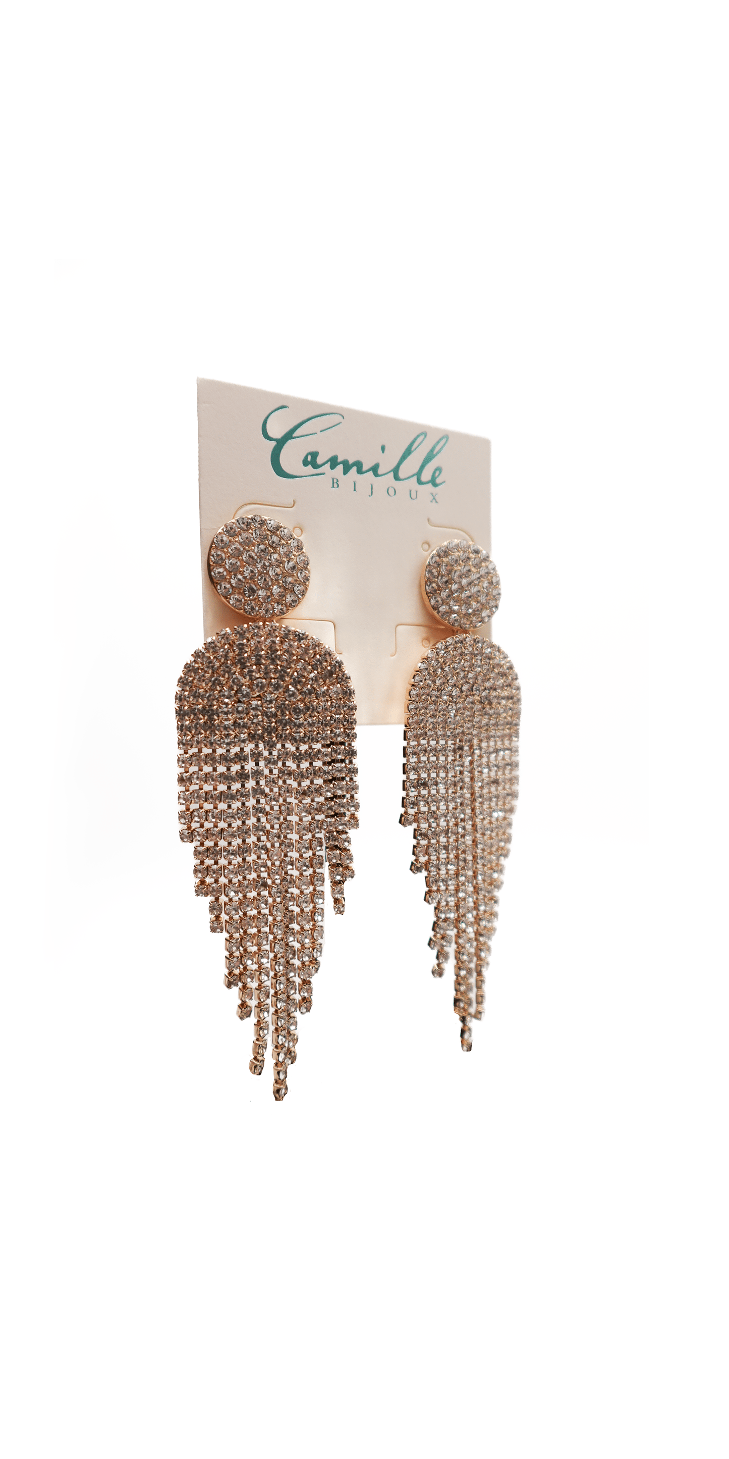 Camille La Vie/ Button Post Graduated Rhinestone Earrings/Size OS/Gold/Alt 2