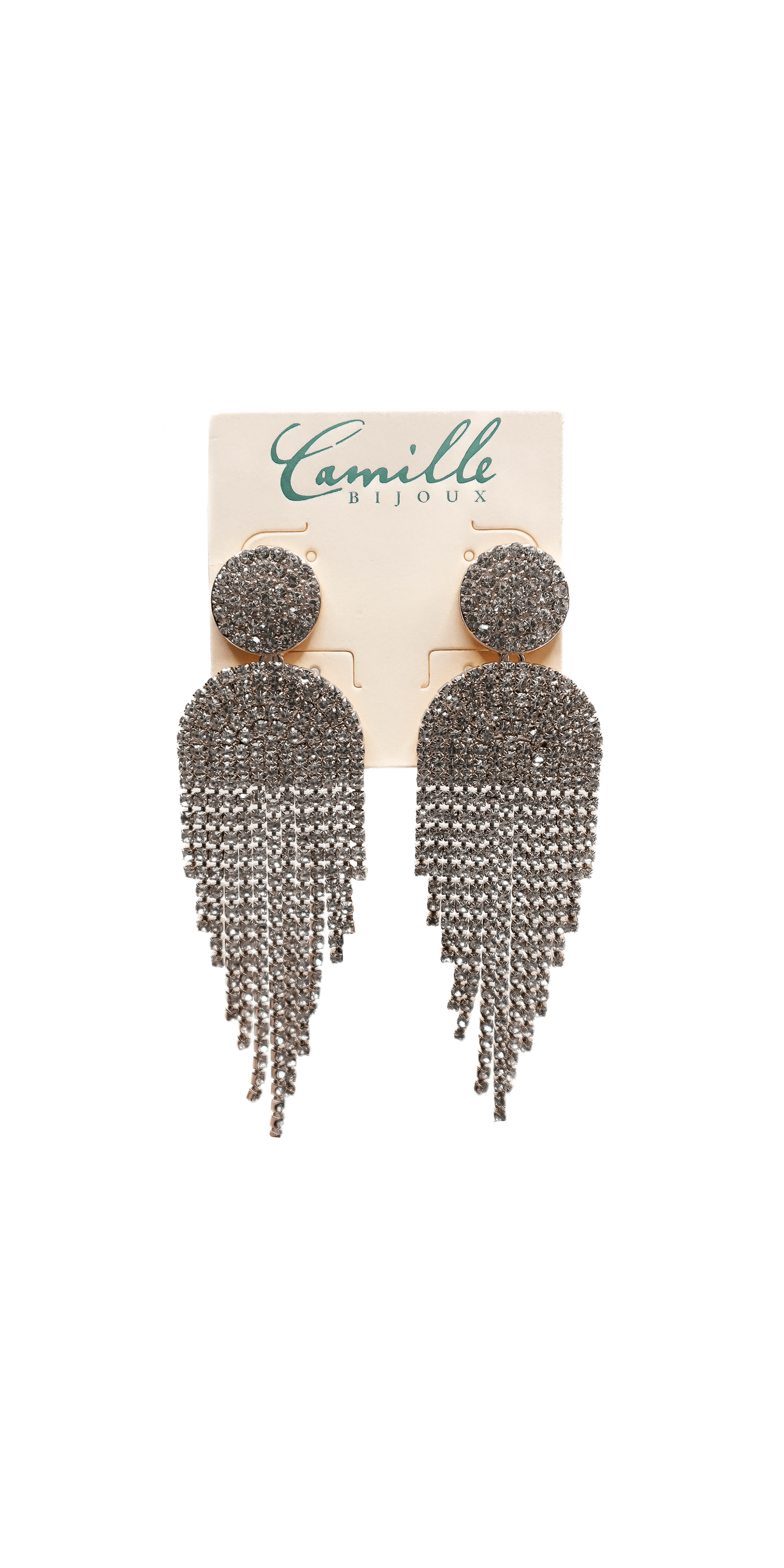 Camille La Vie Button Post Graduated Rhinestone Earrings