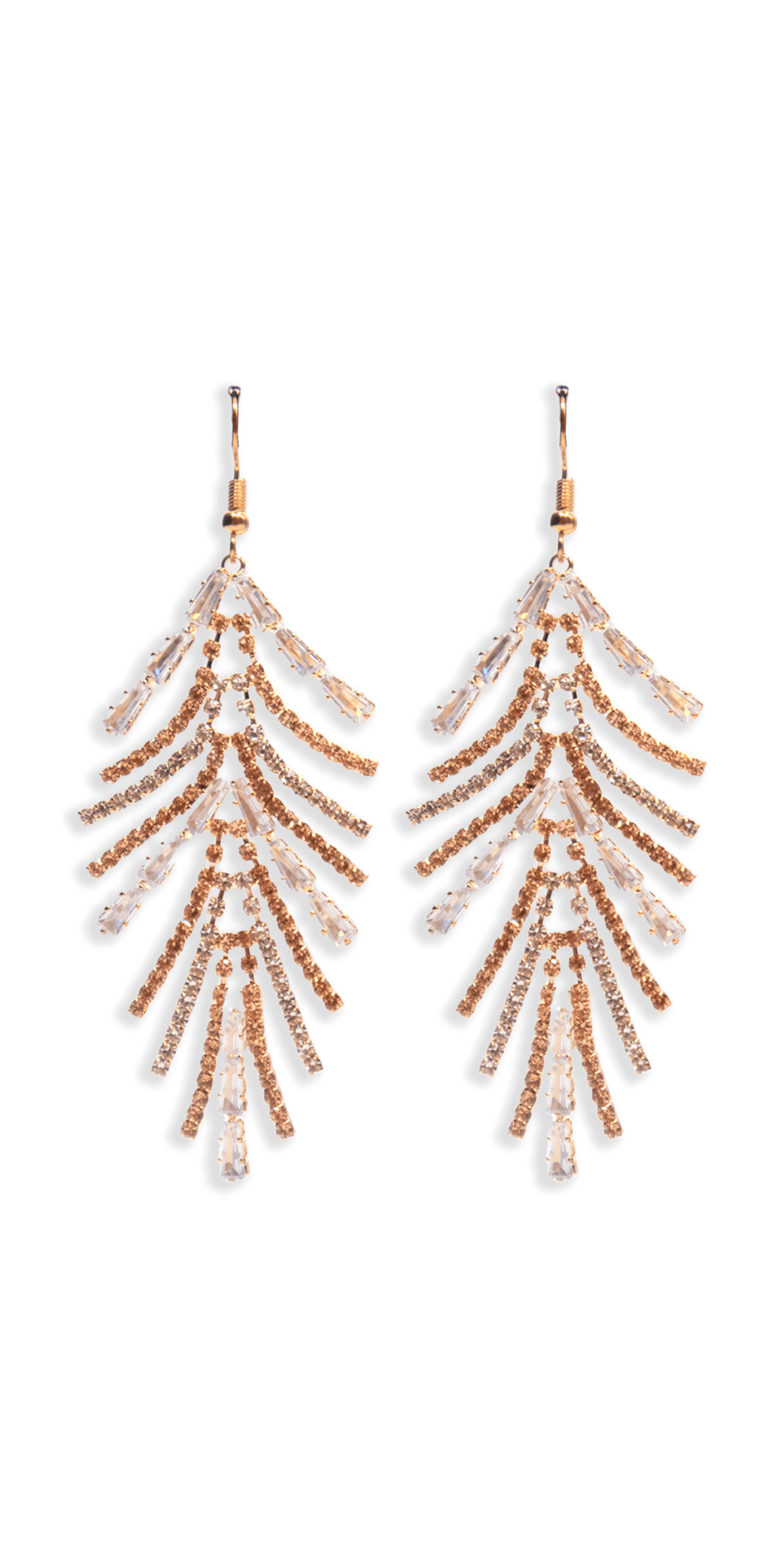 Camille La Vie Grand Fan Cubic Zirconia Drop Earrings OS / gold