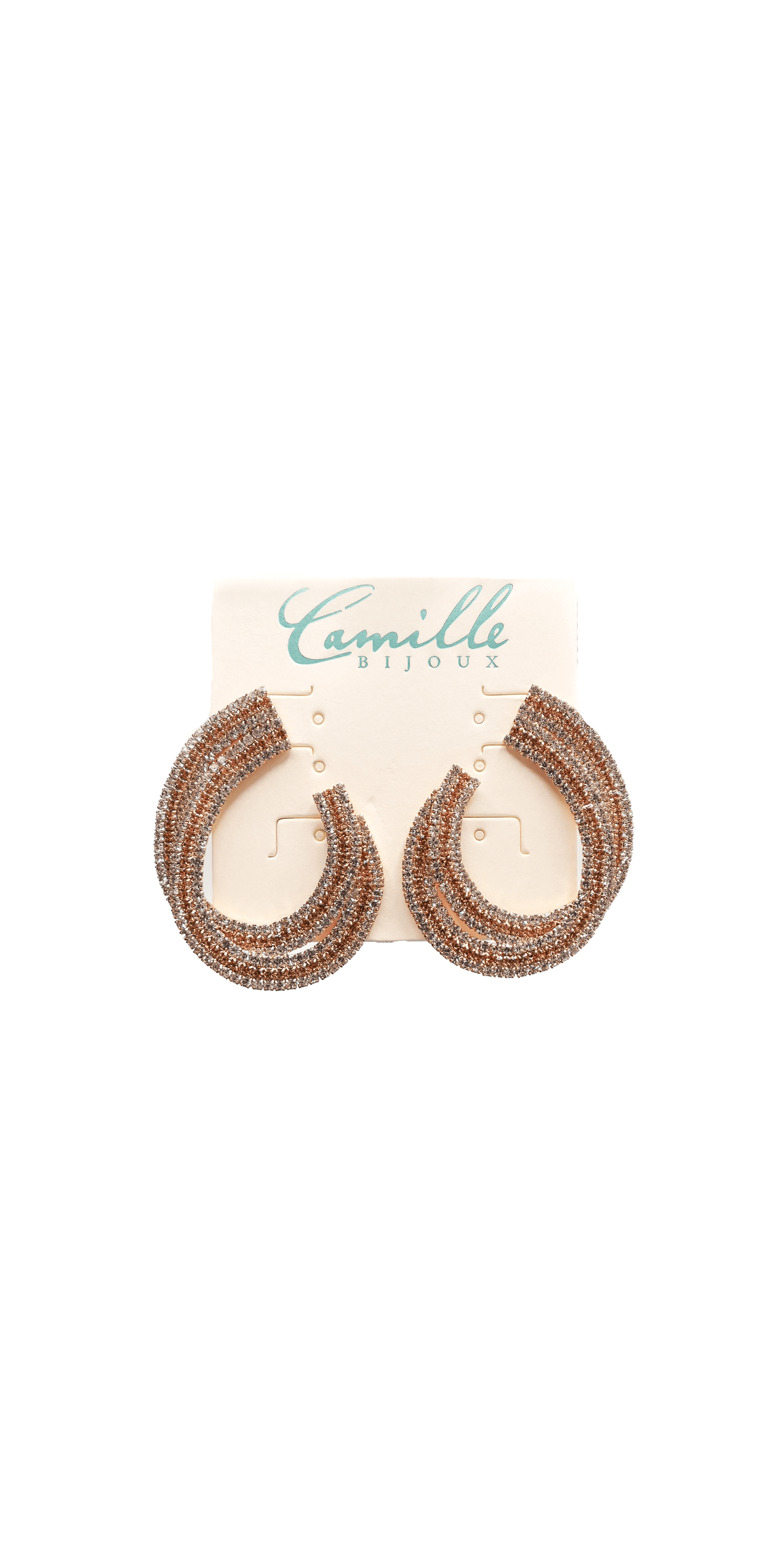 Camille La Vie/ Crystal Double Swirl Rhinestone Earrings/Size OS/Gold/ Front Alt